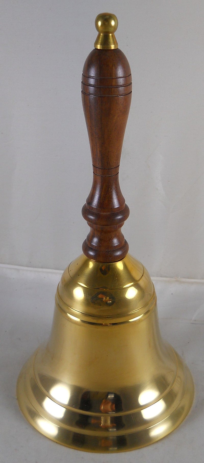 GSM Solid Brass School Bell w/ Wood Handle ~ School Bell - Image 1